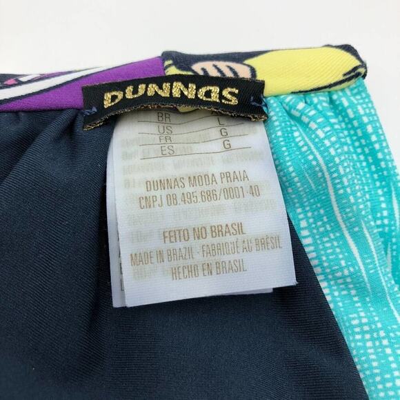 Dunnas Swim Bandeau Print Bikini Top L NWOT - Picture 4 of 6